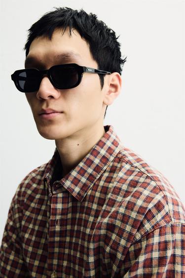 TEXTURED CHECK SHIRT - Brown by Zara