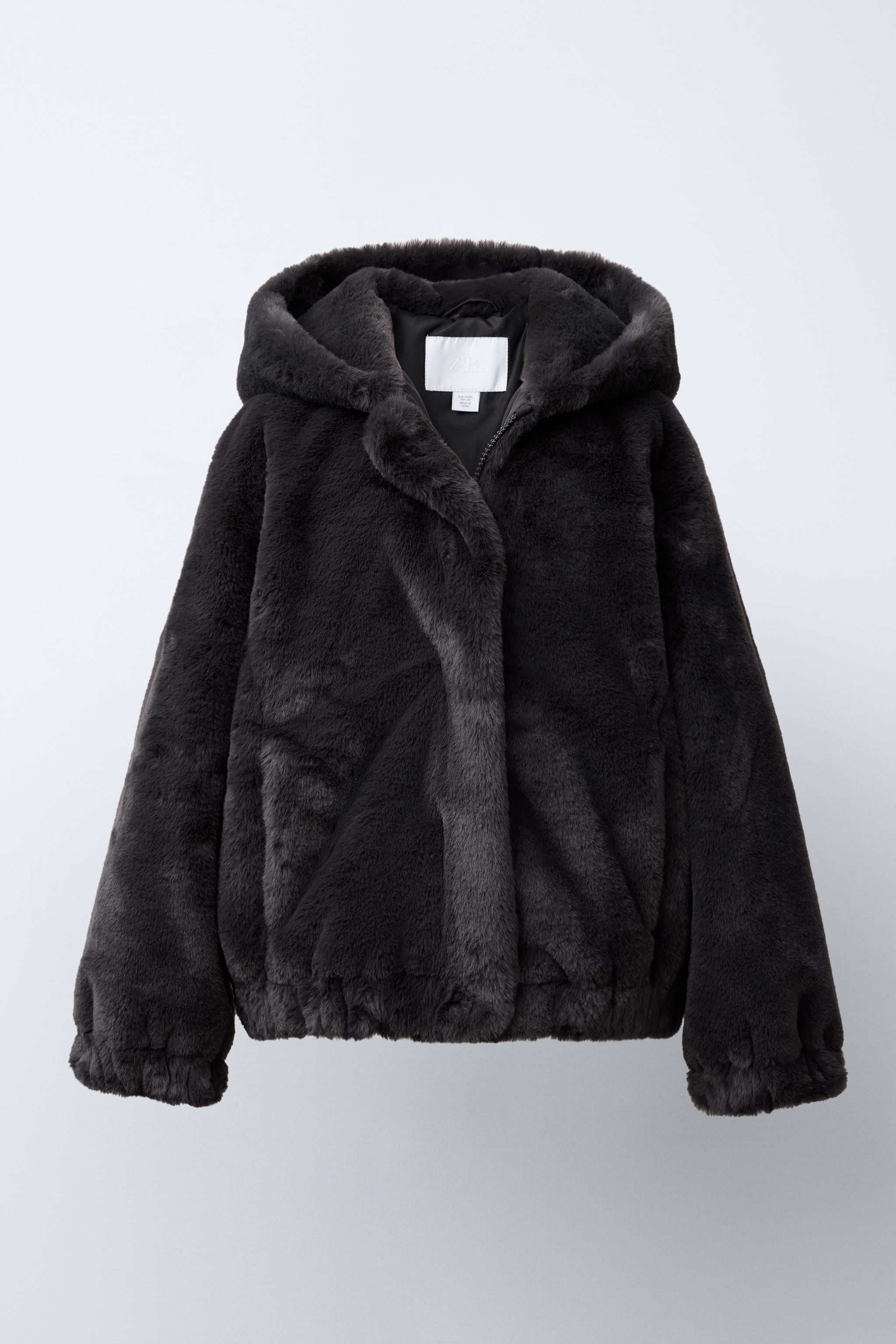フェイクファー フード付きジャケット - エクリュ | ZARA Japan