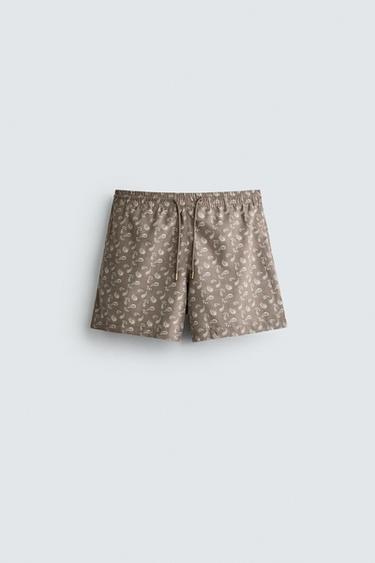 BANYADOR MITJÀ ESTAMPAT PAISLEY - Marró de Zara