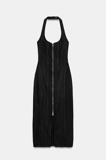 ROBE MIDI Z1975 EN JEAN ENDUIT - Noir de Zara - Image 7