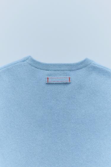WOOL KNIT SWEATER - Light blue by Zara - Image 5