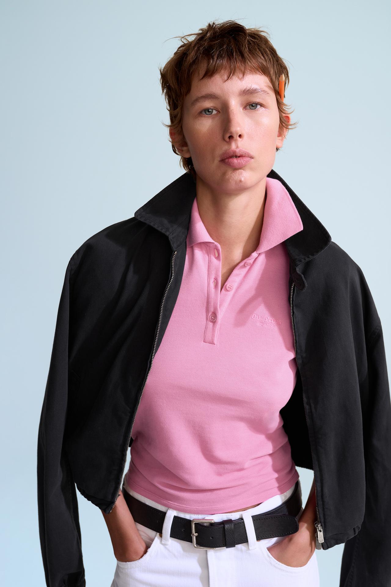 0FR. PARIS X ZARA EMBROIDERED POLO SHIRT — Pink