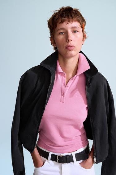 0FR. PARIS X ZARA EMBROIDERED POLO SHIRT — Pink 2