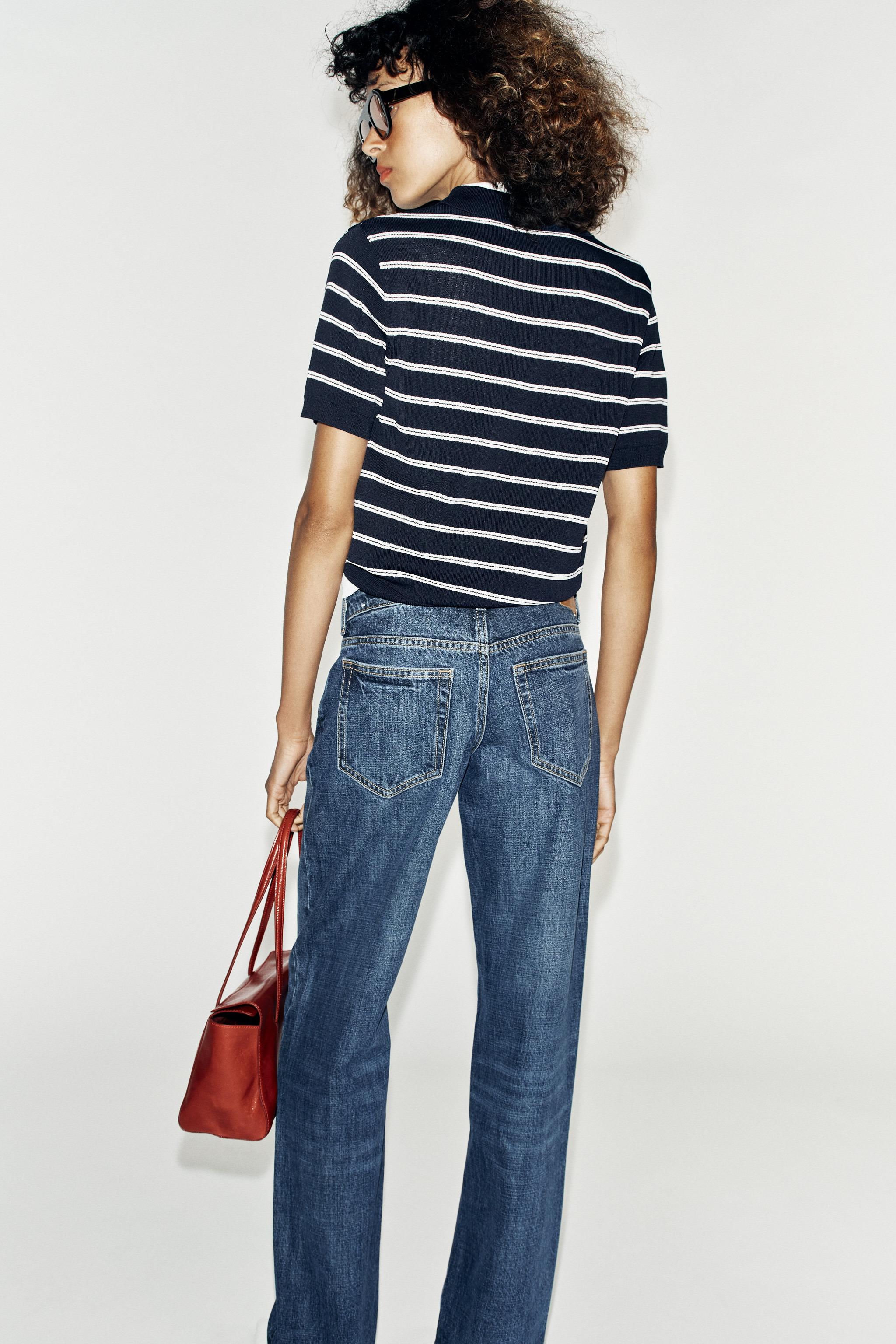 Zara SHORT SLEEVE STRIPED KNIT POLO — фото 5