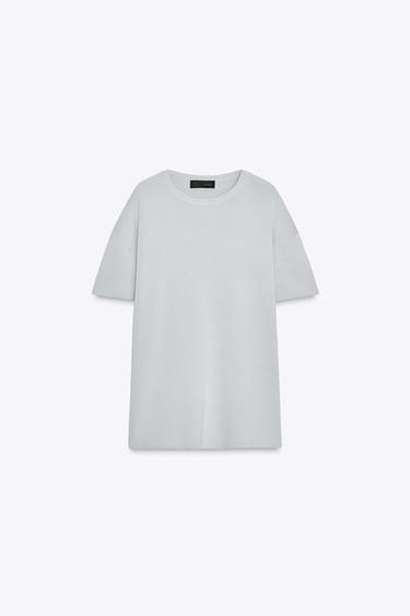 TOP OVERSIZE EN MAILLE UNIE - Gris perle de Zara - Image 6