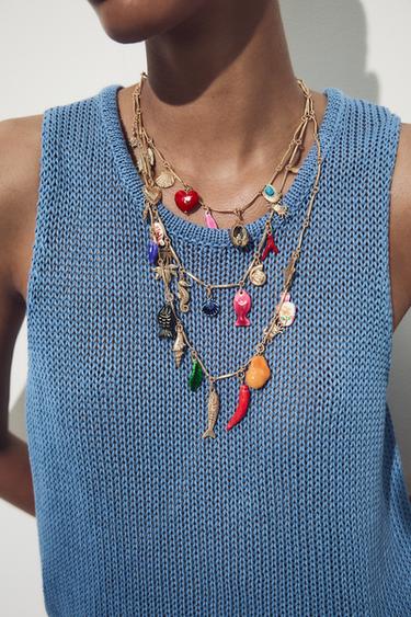 PACK 3 COLLARES METÁLICOS CHARMS - Multicolor de Zara