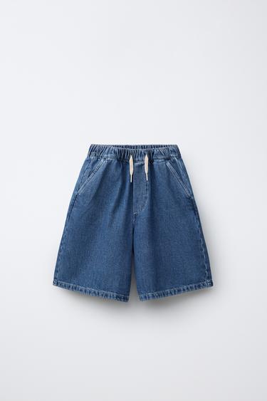 BERMUDA MEZCLILLA FLUIDA - Azul medio de Zara