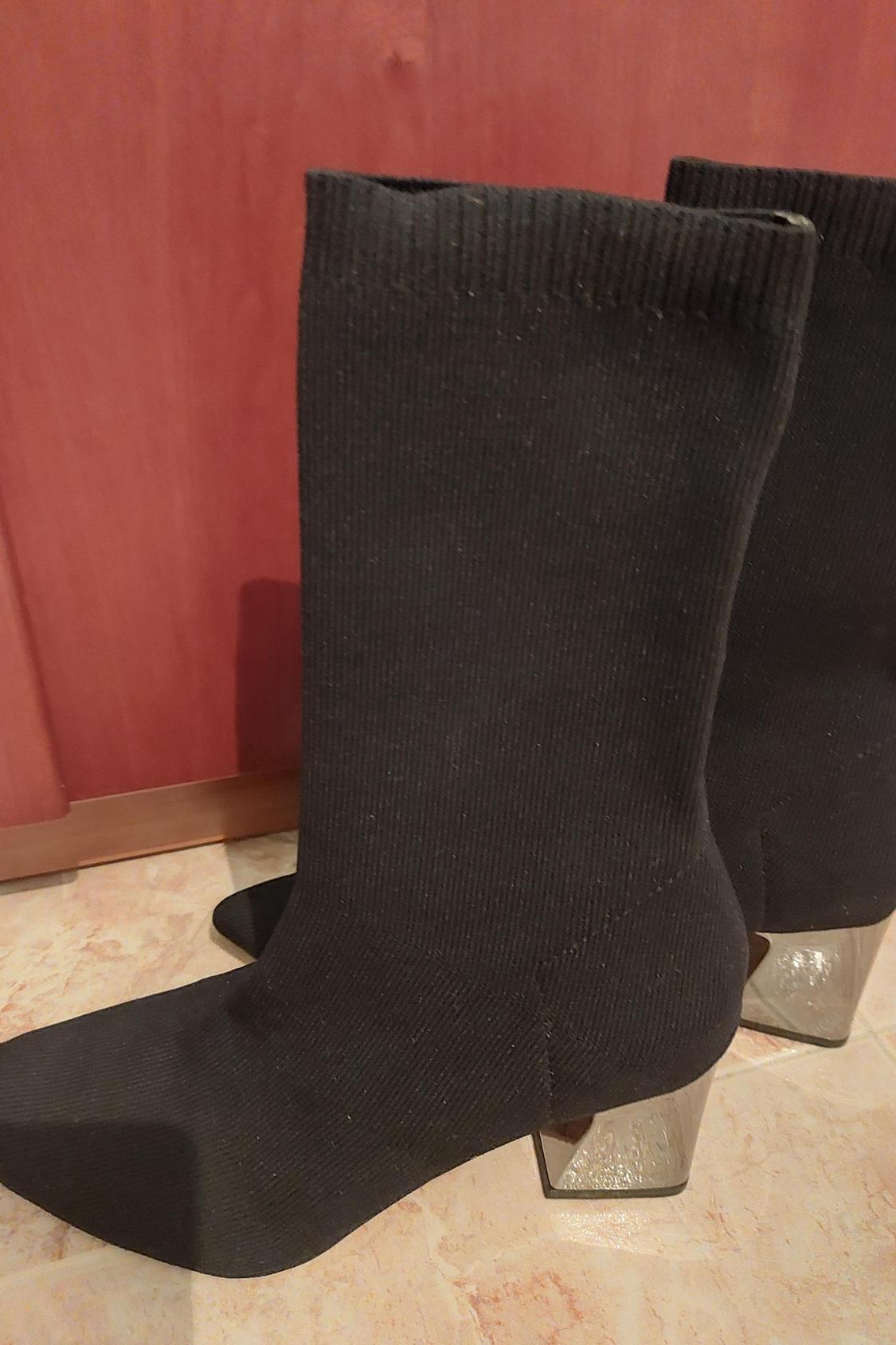 FABRIC HIGH HEEL ANKLE BOOTS WITH STRETCH