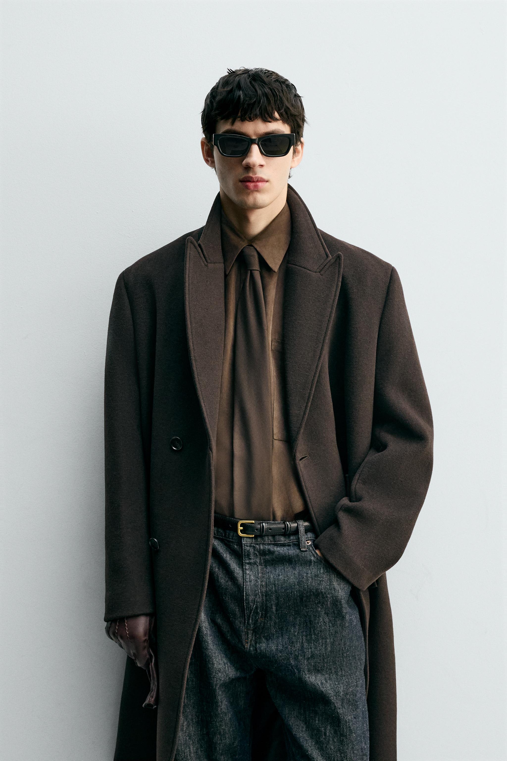 未使用❗️ZARA ダブルブレスト ロングコート ブラック 18FW ウール XL