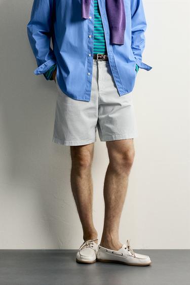 REGULAR FIT CHINO-BERMUDA - perlegrå fra Zara