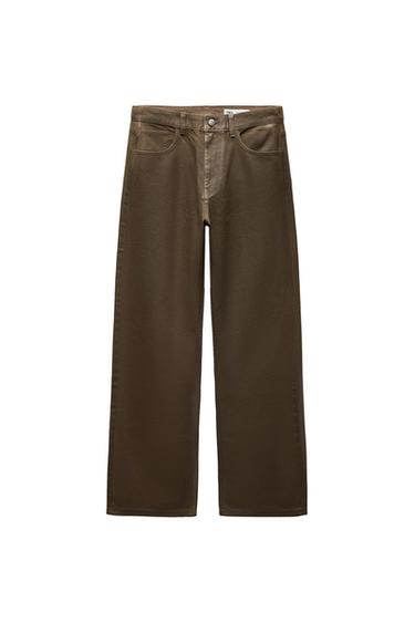 ZW COLLECTION RELAXED MID-WAIST WAXED JEANS