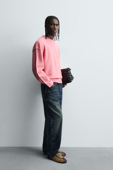 SWEATER WITH TEXTURED REVERSIBLE SEAMS - Pink by Zara - Image 3