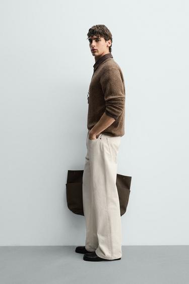 WOOL BLEND BUTTON-UP JUMPER - Brown by Zara - Image 3