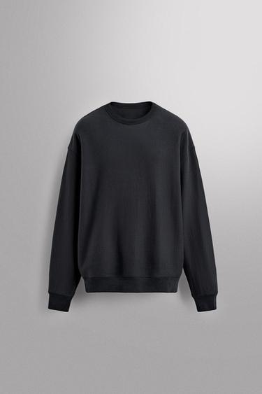 سويت شيرت بقبة دائرية للتمارين - بحري الخاص بـ Zara