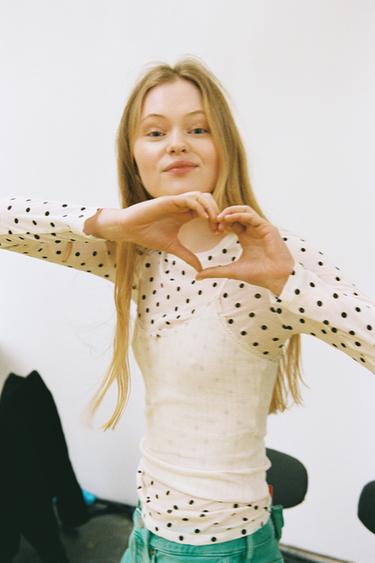 POINTELLE VEST TOP - Ecru by Zara - Image 2