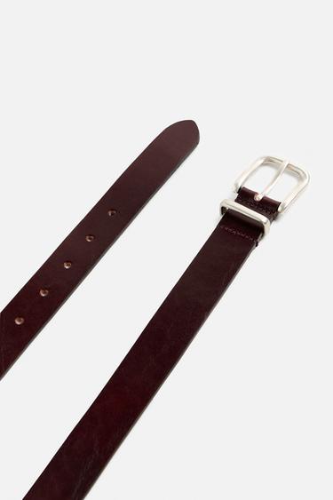 CEINTURE EN CUIR - Grenat de Zara - Image 1