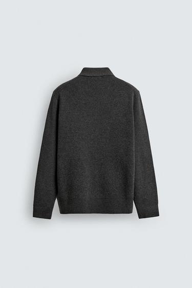 KNIT POLO SHIRT WITH ZIP - Grey marl by Zara - Image 8