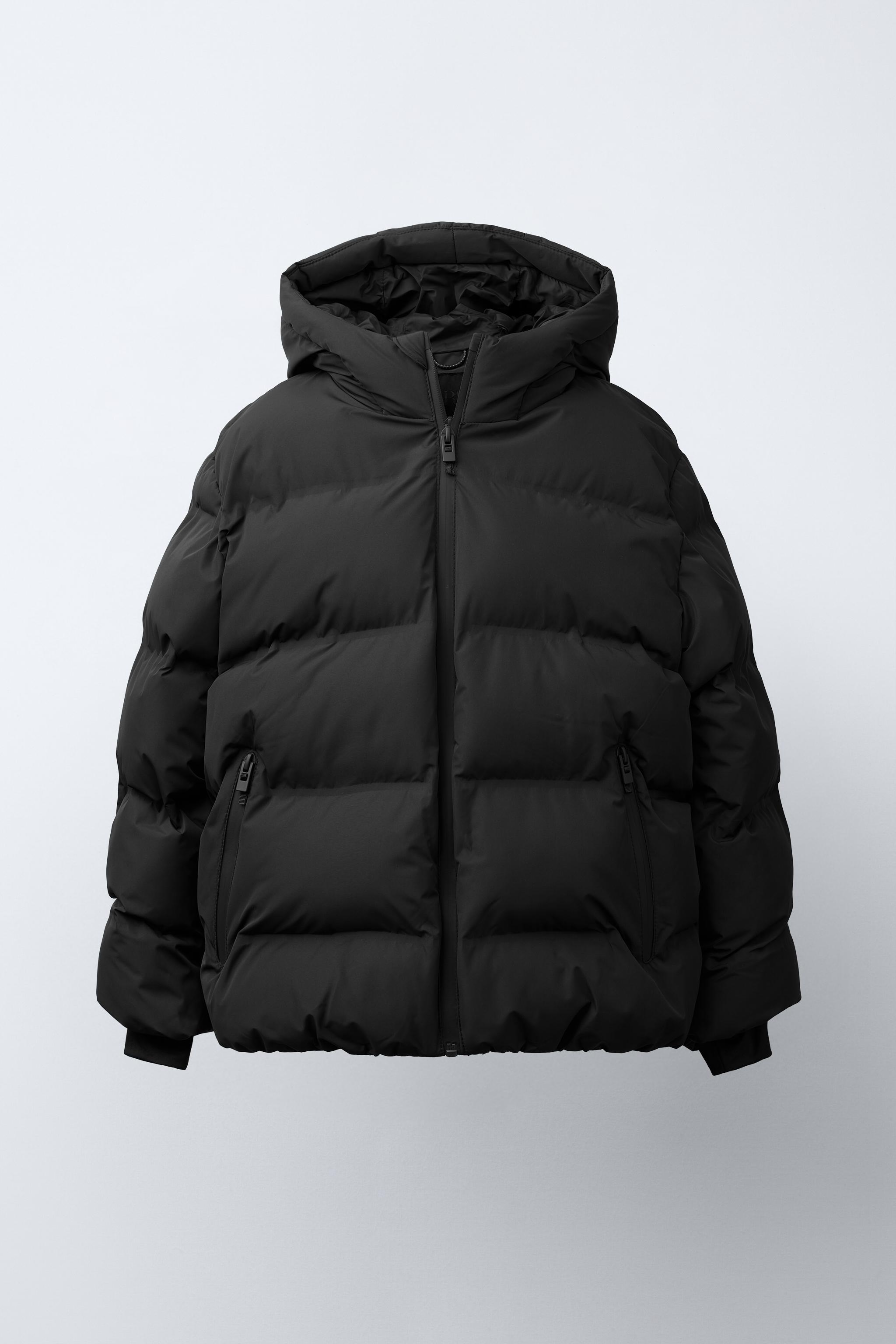 WATER REPELLENT PUFFER COAT WITH LABEL