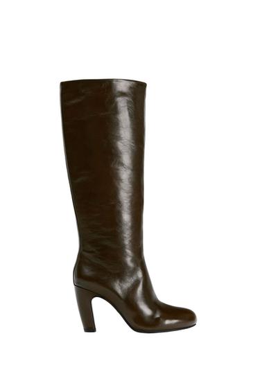 LEATHER BOOTS WITH WIDE CALF