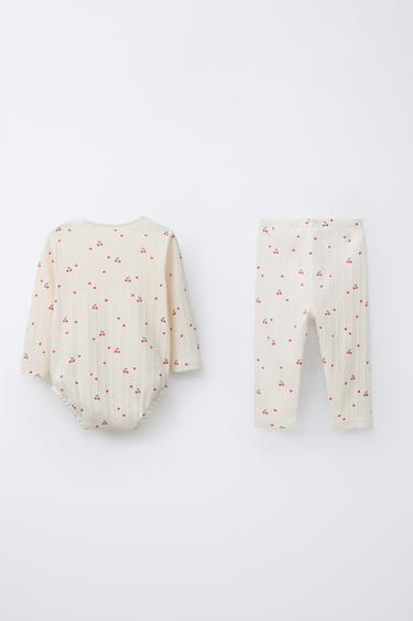 CHERRY PRINT BODYSUIT AND LEGGINGS SET - Cream by Zara - Image 1