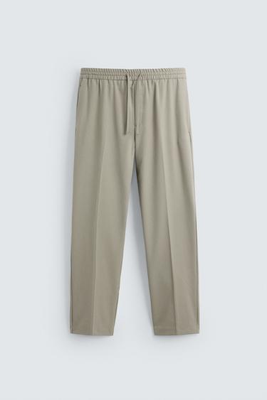 Zara COMFORT JOGGER-WAIST PANTS - Apple green