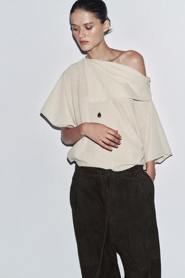 PLAIN KNIT LAYERED TOP - Sand by Zara