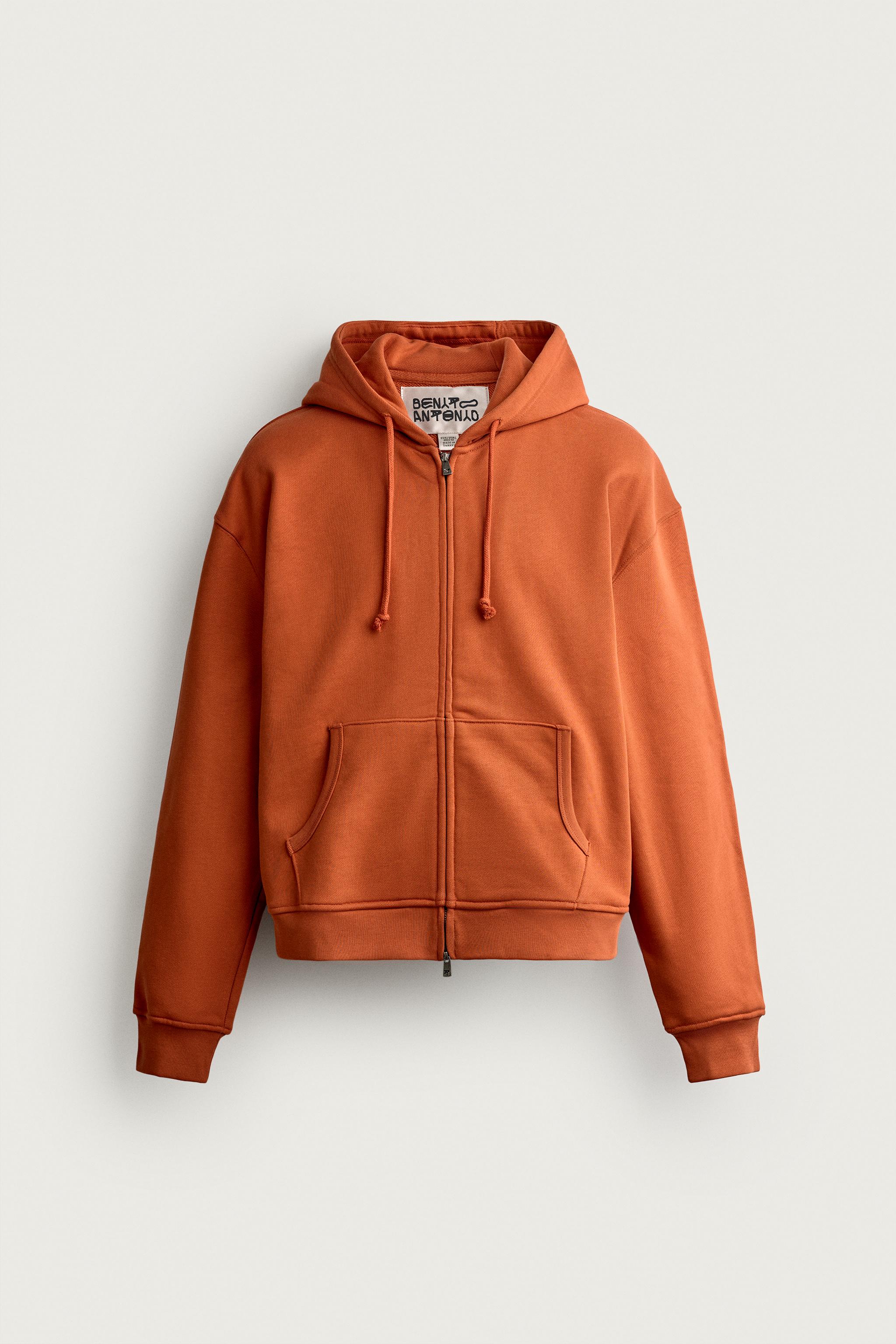 Zara FERMUARLI CROPPED FIT KAPÜŞONLU SWEATSHIRT