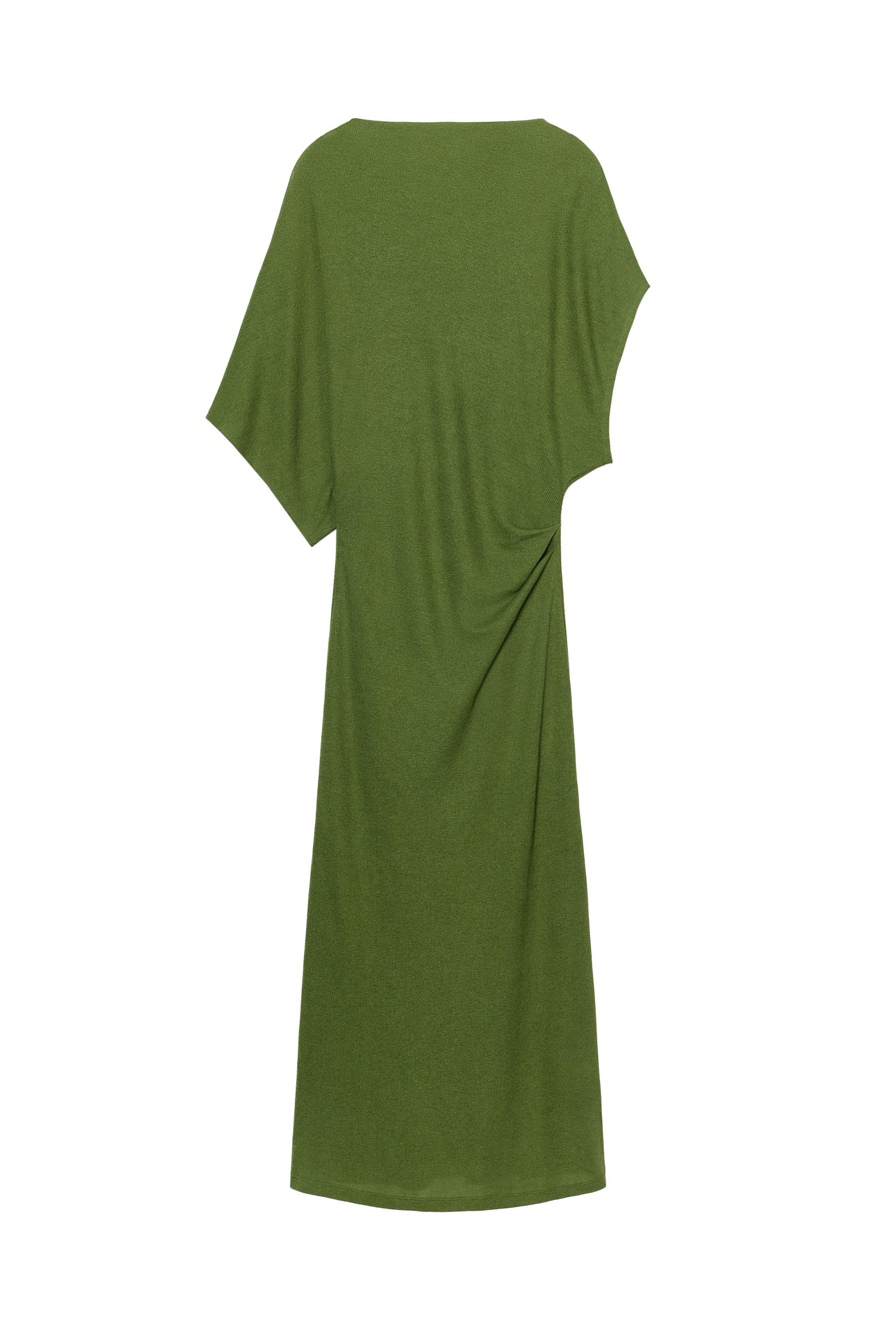 DRAPED LONG DRESS - Green | ZARA United States DRAPED LONG DRESS - Green | ZARA United States