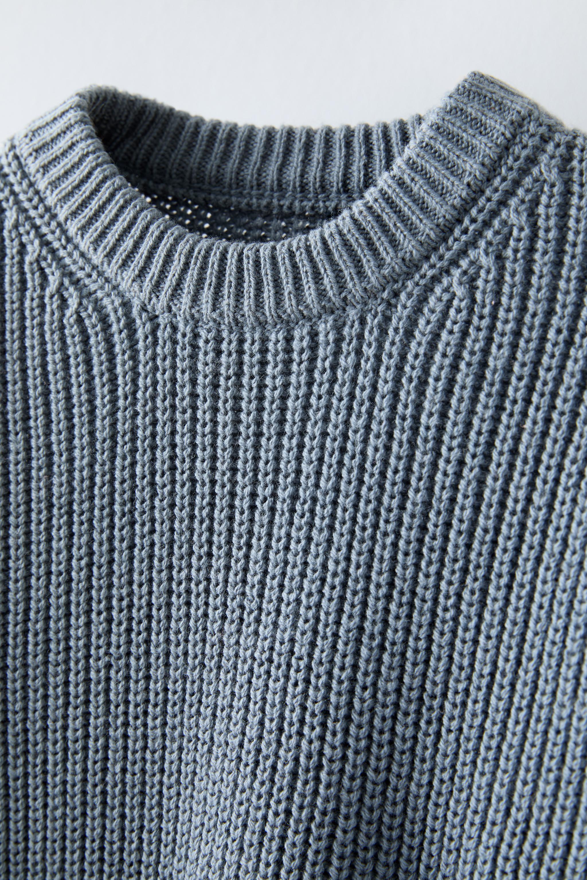 KNIT SWEATER - Blue gray | ZARA United States KNIT SWEATER - Blue gray | ZARA United States