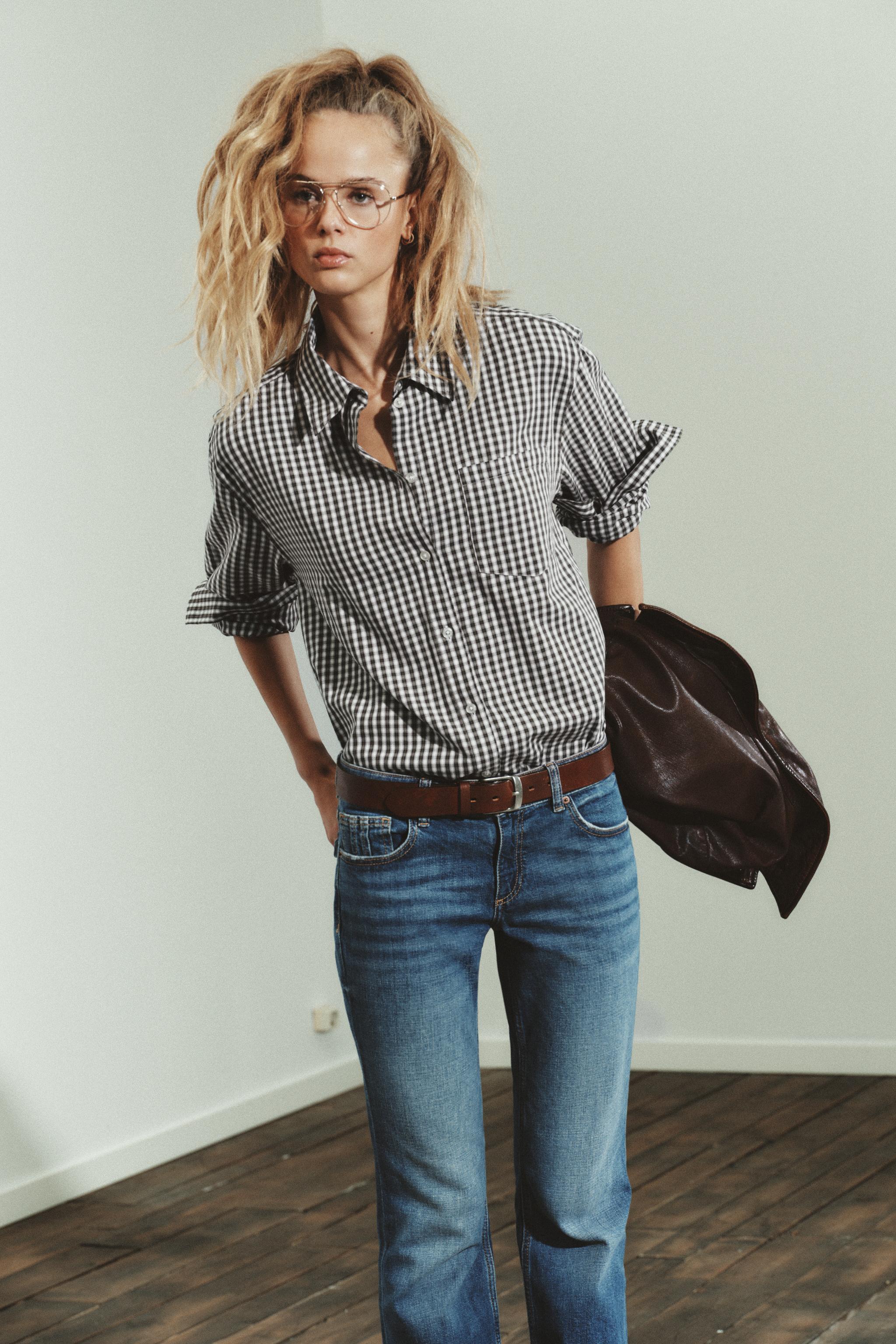 TRF LOW RISE BOOTCUT POCKET JEANS