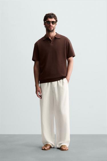POLO ESTRUCTURA JACQUARD - Burdeos de Zara - Imagen 0