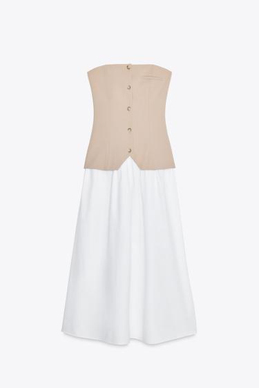 CONTRAST MIDI DRESS - White by Zara - Image 0
