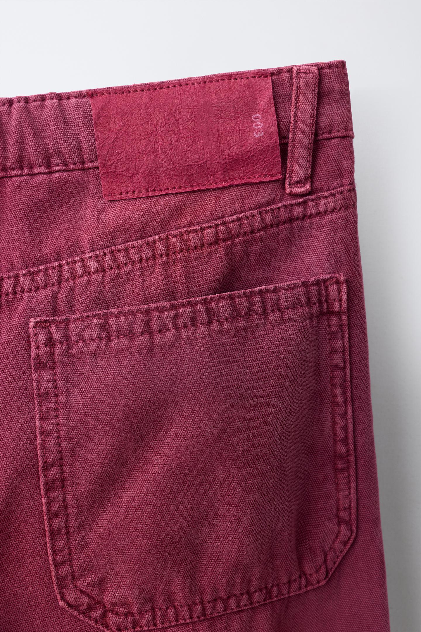 Детские брюки Zara Pocket Carpenter, цвет: Малиновый — фото 5