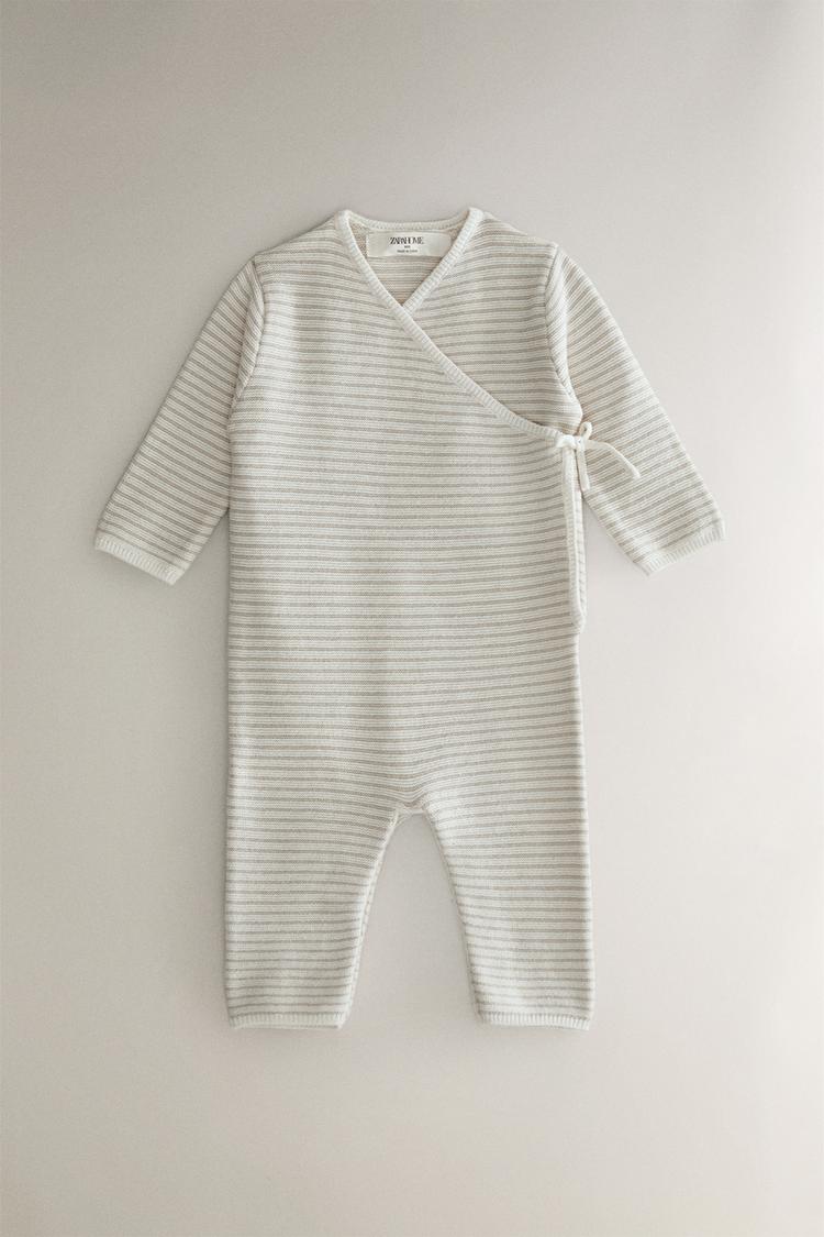 PAGLIACCETTO DA NEONATO IN COTONE E SETA Beige chiaro ZARA