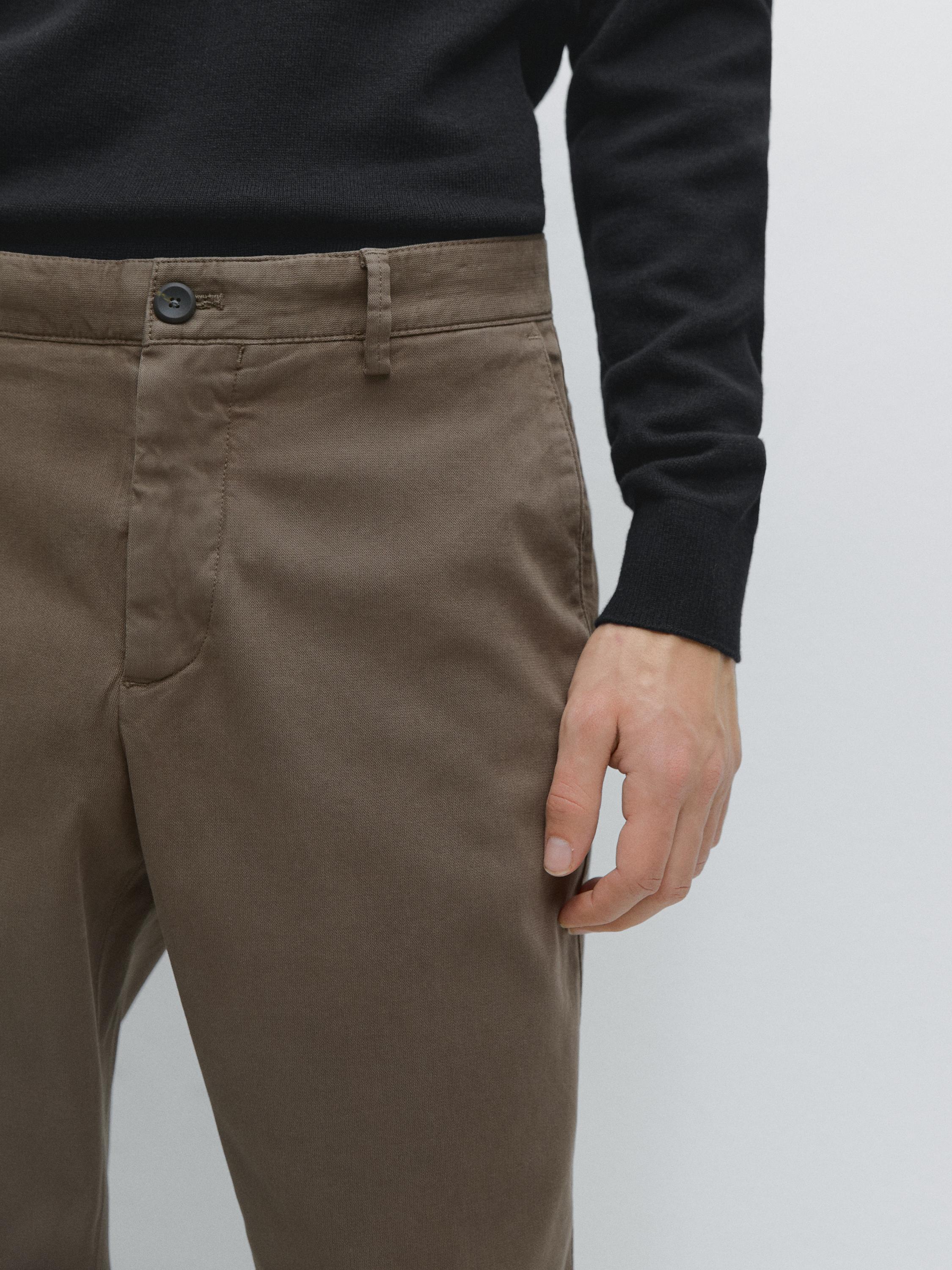 Slim-fit micro-textured trousers