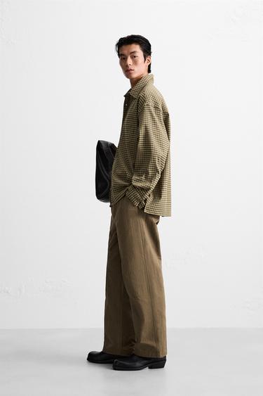 CHECK SEERSUCKER SHIRT - Khaki by Zara - Image 3