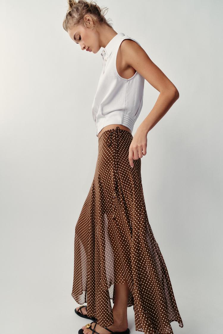 Falda midi de lunares 3