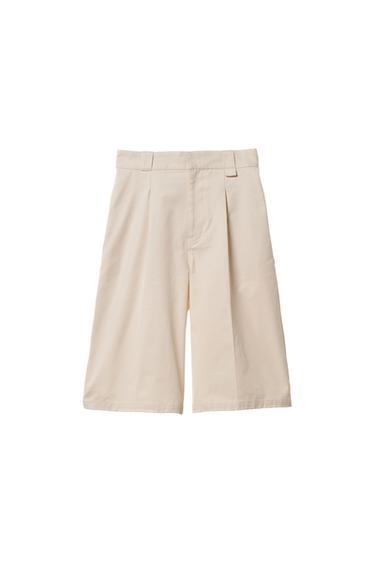WIDE-LEG PLEATED BERMUDA SHORTS WILLY CHAVARRIA X ZARA - Cream by Zara