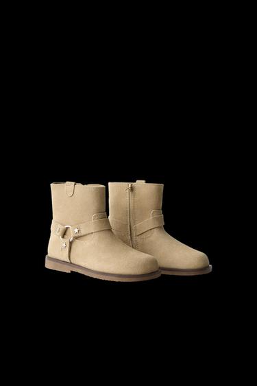 BOTA BIKER PIEL - Marrón Arena de Zara