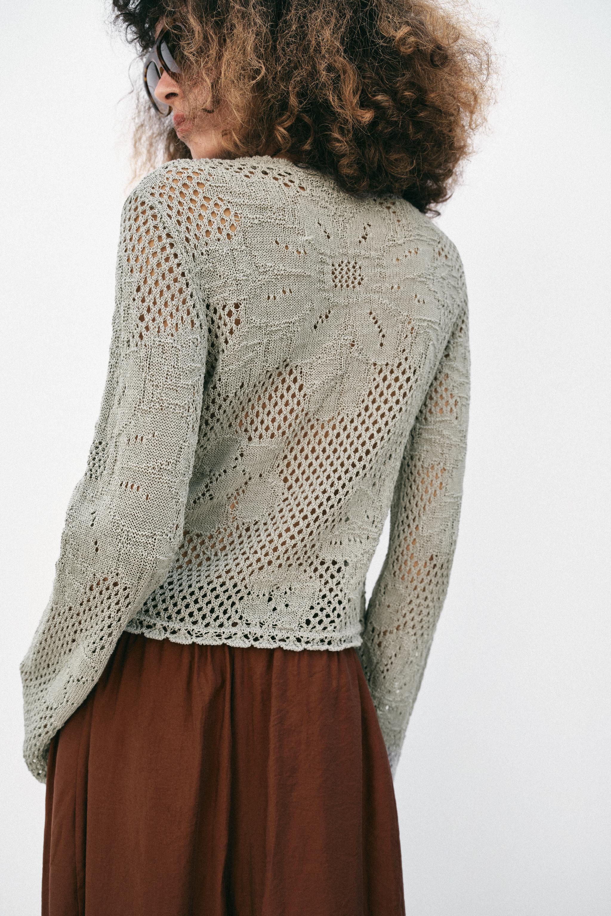 Женские свитеры Zara POINTELLE KNIT JUMPER — фото 5