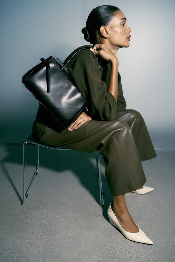 SAC À ANSE TRESSÉE - Noir de Zara - Image 0