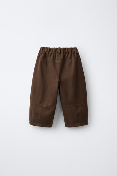 PLEATED BALLOON PANTS — Brown 2
