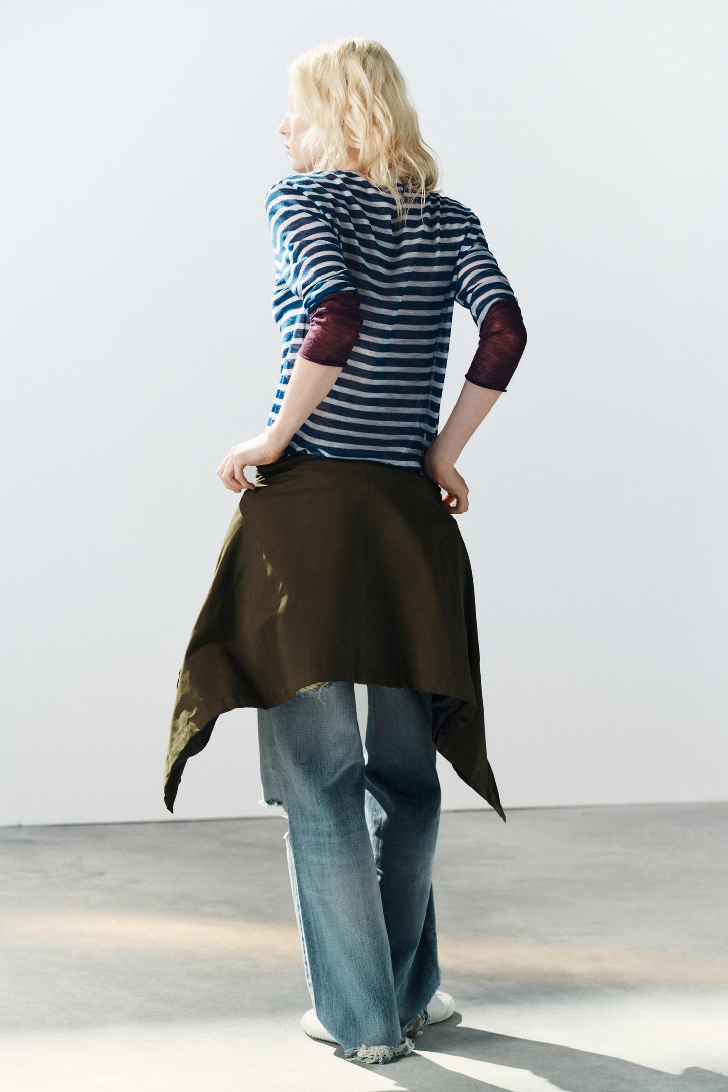 Свитер Zara Striped Knit Jumper, цвет: Синий / Тёмно-синий — фото 4