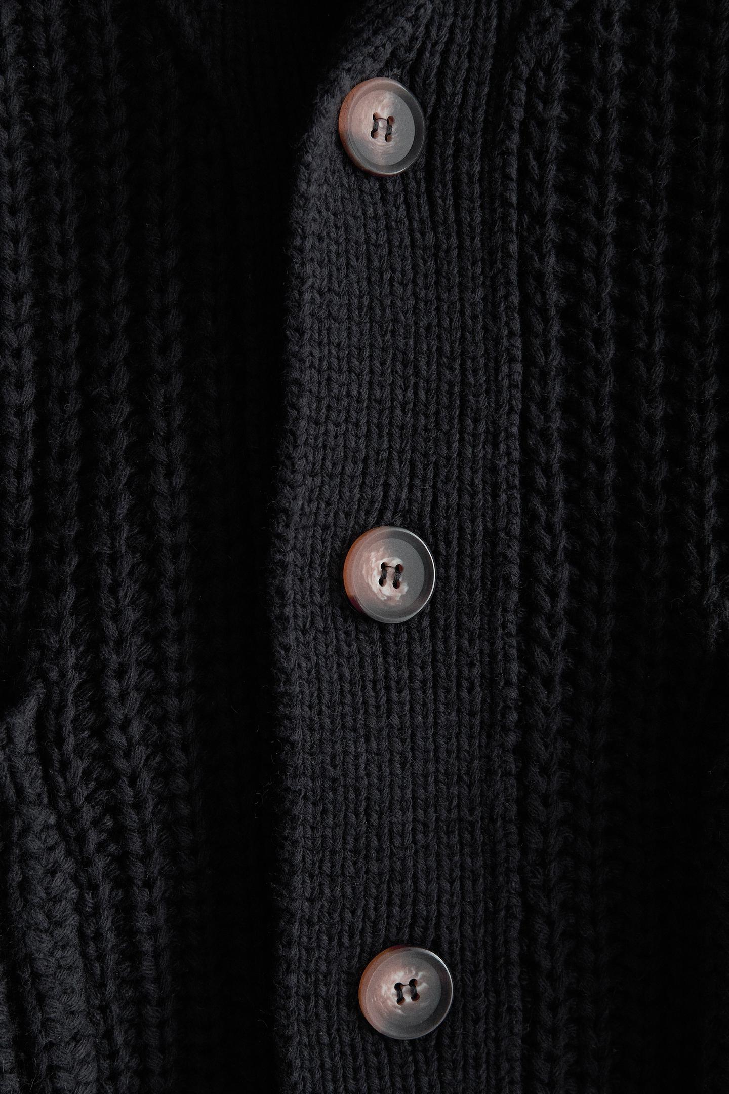 Кардиган Zara Knit, цвет: Тёмный серый — фото 4
