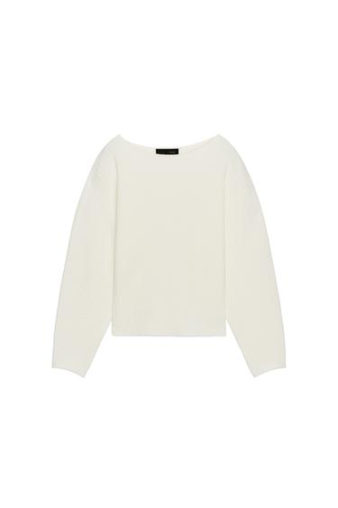 RIB KNIT JUMPER WITH VOLUMINOUS SLEEVES - Ecru by Zara