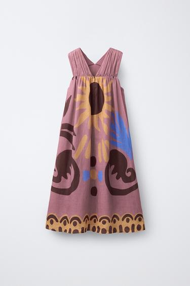 ROBE IMPRIMÉE 100% RAMIE - Rose de Zara - Image 1