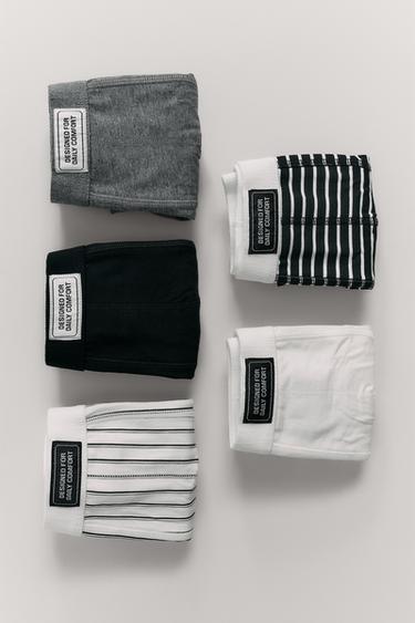 AGES 6-14 / 5-PACK OF LABEL BOXERS - Black by Zara