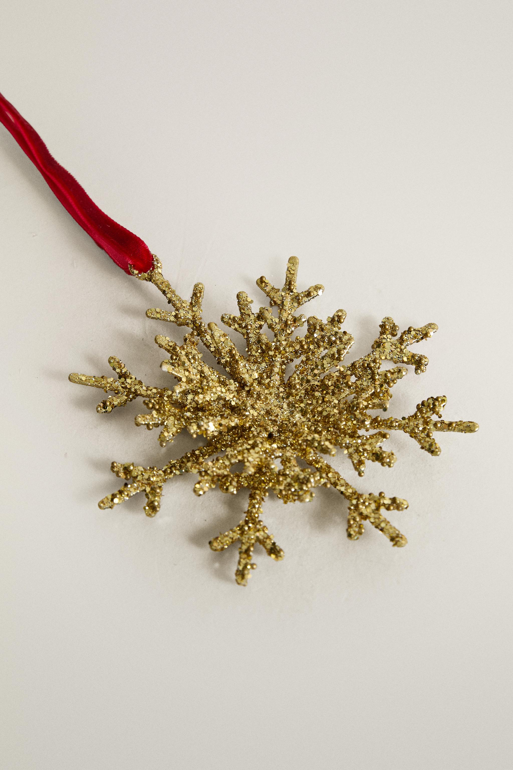 GLITTER SNOWFLAKE CHRISTMAS TREE DECORATION
