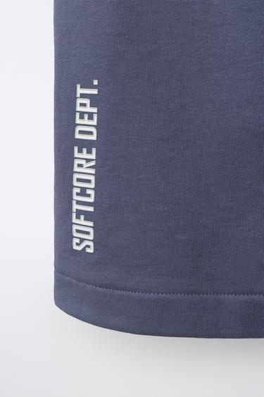 BERMUDA JOGGING À INSCRIPTIONS - Bleu / Gris de Zara - Image 3