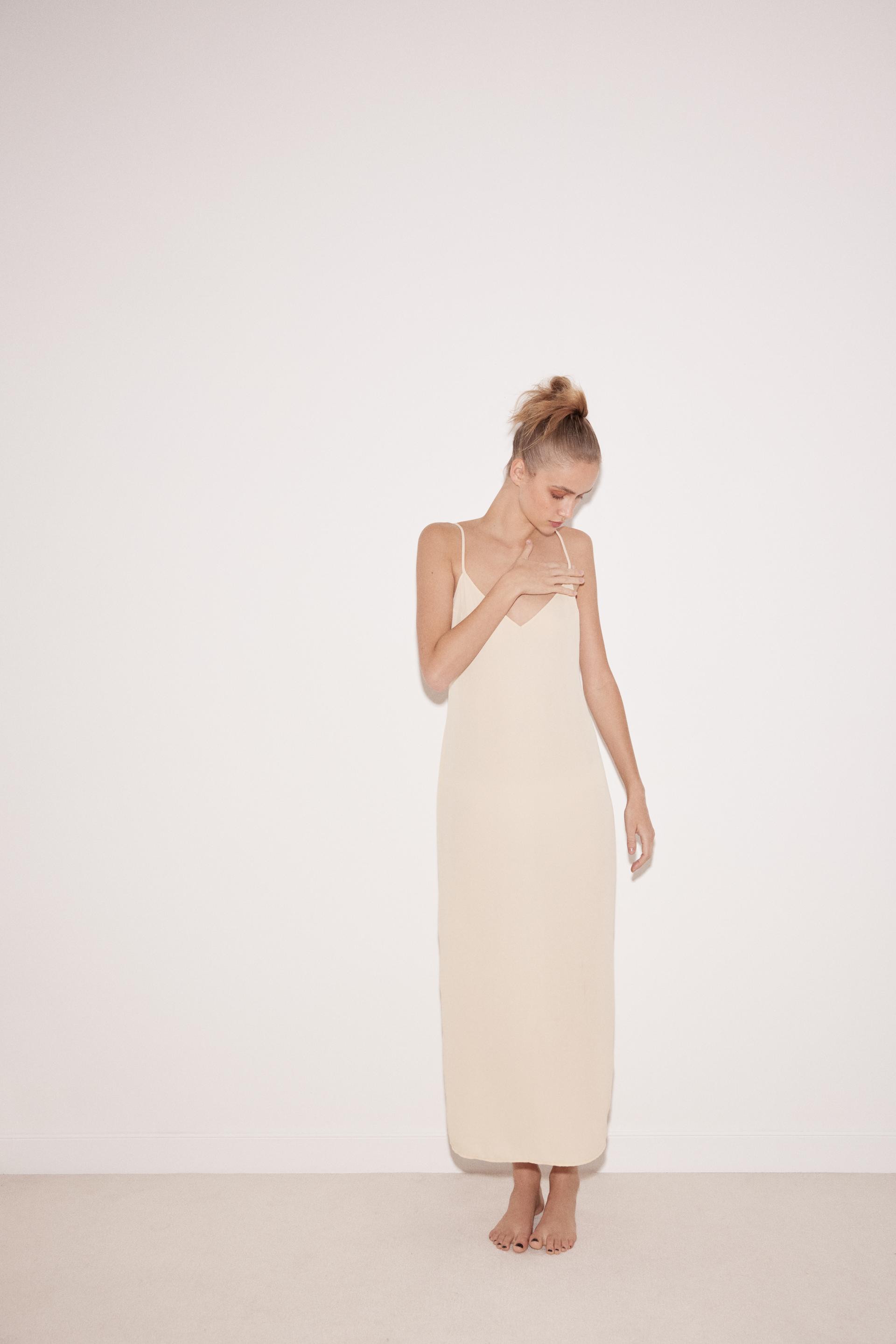 Strapless Long Cotton Slip Zara Maxi Available in White, Black or Crema  Perfect Under a Sheer Summer Long Dress XS 3XL 